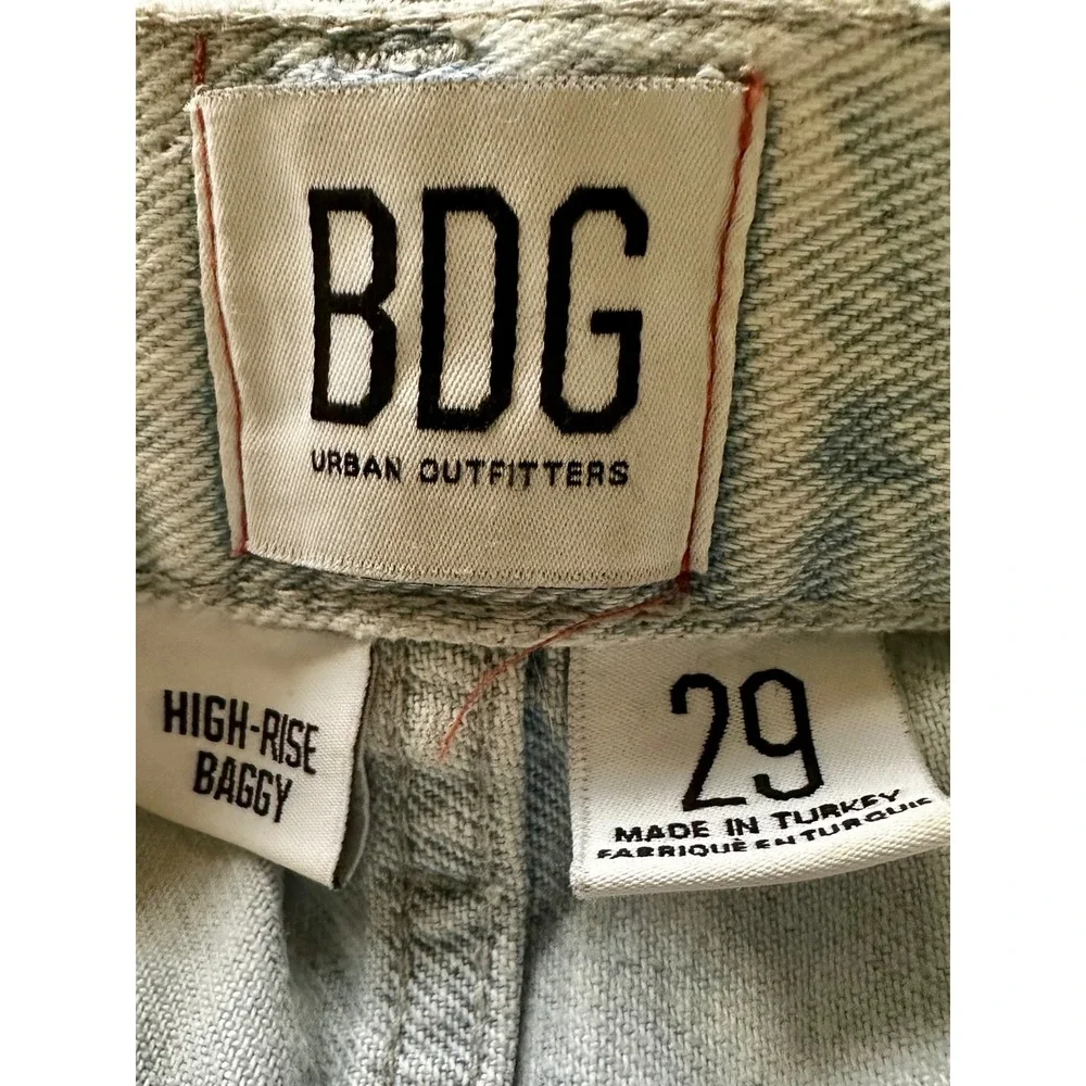 BDG Urban Outfitters High-Rise Baggy Jeans Light Wash Blue Cotton Womens Size 29